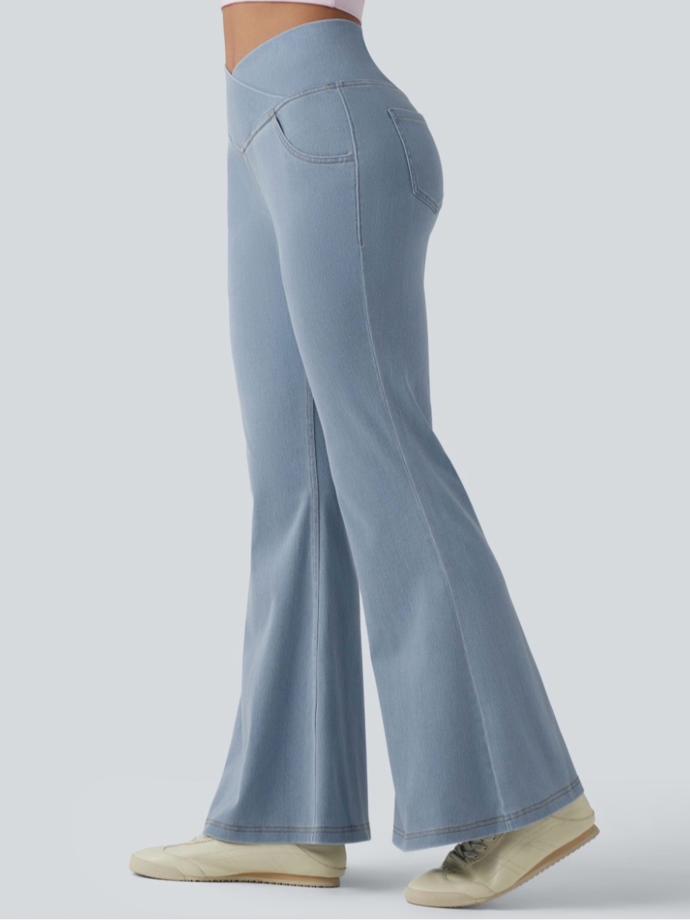 Halara Blue High-Waist Flare Jeans for Women